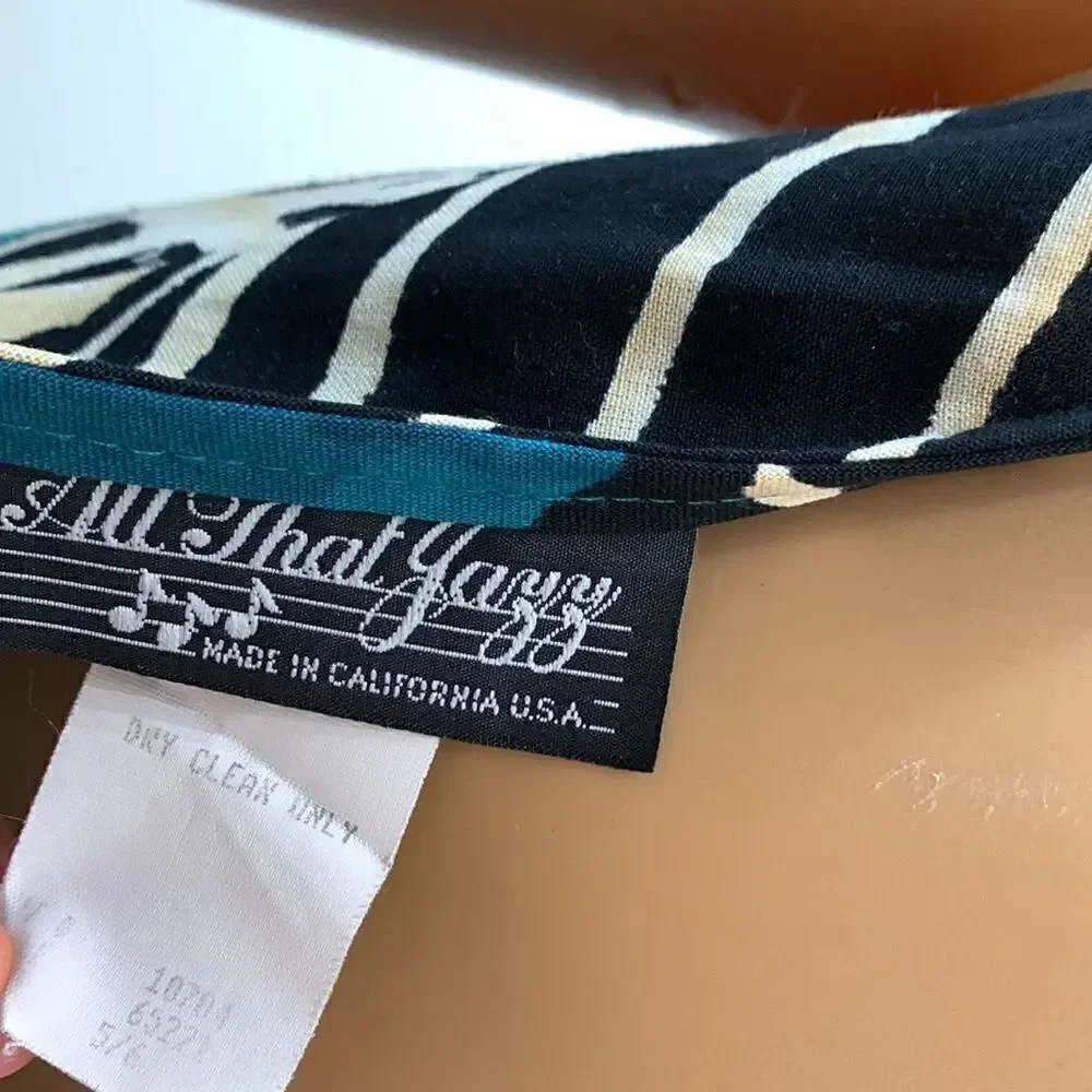 All That Jazz 5/6 Teal Black Fish Tropical Square Neck Sleeveless Mini Summer